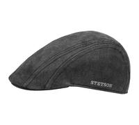 Stetson Ivy Cap CO/PE EF Längsteilige Flatcap mit Ohrenklappen, Schwarz (1) 56-57 cm (M)