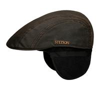 Stetson Old Cotton Flatcap mit Ohrenklappen Unifarbene Mütze Herren Herbst Winter braun M (56-57 cm)