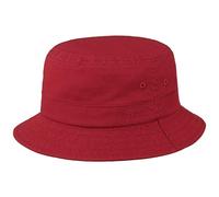 Stetson Organic Cotton Hut mit UV-Schutz Damen Herren 100% Bio-Baumwolle Knitterfrei Nachhaltig Bucket Hat Packable Anglerhut Frühjahr Sommer rot L (58-59 cm)