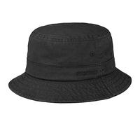Stetson Organic Cotton Hut mit UV-Schutz Damen Herren 100% Bio-Baumwolle Knitterfrei Nachhaltig Bucket Hat Packable Anglerhut Frühjahr Sommer schwarz M (56-57 cm)
