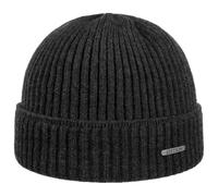 Stetson Parkman Strickmütze Rippstrick Umschlag Made in Italy Damen Herren Herbst Winter anthrazit One Size