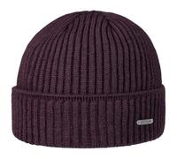 Stetson Parkman Mütze - Strickmütze Damen/Herren - Wintermütze aus 100% Merinowolle - Made in The EU - One Size 54-62 cm Umschlagmütze - Wollmütze Herbst/Winter - Rippmütze lila One Size