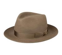 Stetson Penn Bogarthut Fedora-Hut Haarfilz Made in EU Damen und Herren Sommer Winter Khaki 56 cm