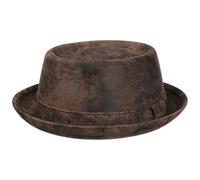 Stetson Pennsylvania Pigskin Porkpie Hut Ledergarniturband Herren Sommer Winter braun S (54-55 cm)