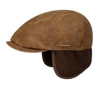 Stetson Pigskin Flatcap mit Ohrenklappen Herren Herbst Winter Cognac XL (60-61 cm)