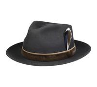 Stetson Pinehurst Fedora Wollhut Bogartform Asahi Guard Herren Herbst Winter dunkelgrau L (58-59 cm)