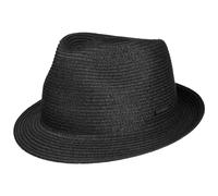Stetson Plain Toyo Trilby Strohhut - Unifarbener Hut - Klassischer Look - Sommerhut mit UV-Schutz 40+ - Für Damen und Herren - Frühjahr/Sommer schwarz S (54-55 cm)