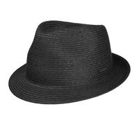 Stetson Plain Toyo Trilby Strohhut - Unifarbener Hut - Klassischer Look - Sommerhut mit UV-Schutz 40+ - Für Damen und Herren - Frühjahr/Sommer schwarz XL (60-61 cm)