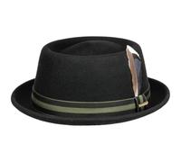 Stetson Pork Pie Wollhut Knautschbar Herren Herbst Winter schwarz L (58-59 cm)