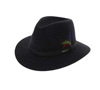 Stetson Powell Traveller Filzhut Herren Wasserabweisend Widerstandsfähig Asahi Guard Made in EU Wollfilzhut Outdoor Hut Sommer Winter anthrazit XL (60-61 cm)