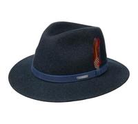 Stetson Filzhut Powell Traveller Wollfilz Asahi Guard Made in EU Damen und Herren Blau L (58-59 cm)