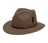Stetson Rantoul Hut Wollfilz Outdoor Schmutz- und Wasserabweisend Damen Herren Sommer Winter Hellbraun M (56-57 cm)