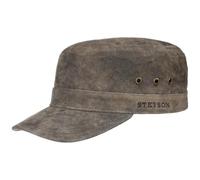 Stetson Army Cap aus Leder onesize, Braun gemustert