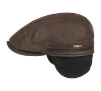 Stetson 6-teilige Leder Schirmmütze mit Ohrenschutz Braun gemustert, 61/XL