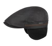Stetson 6-teilige Leder Schirmmütze mit Ohrenschutz 61/XL, Schwarz gemustert