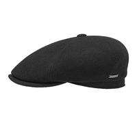 Stetson Reid 6 Panel Flatcap Herren Schirmmütze Herbst Winter Wolle Kaschmir schwarz 56 cm