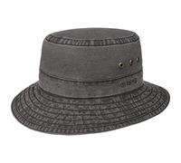 Stetson Reston Freizeithut Damen/Herren (Kophöhe ca. 9cm) - Schlapphut aus Bio-Baumwolle Packable - Baumwollhut mit 40-fachem UV-Schutz - Uni (61/XL, 1 - Schwarz)