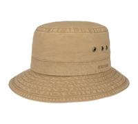 Stetson Reston Freizeithut Damen/Herren (Kophöhe ca. 9cm) - Schlapphut aus Bio-Baumwolle Packable - Baumwollhut mit 40-fachem UV-Schutz - Frühjahr/Sommer Dunkelbeige M (56-57 cm)