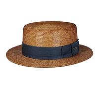 Stetson Revenco Boater Palm Strohhut Kreissäge Sonnenhut Sommerhut Strandhut Damen/Herren - Frühling-Sommer - L (58-59 cm) braun