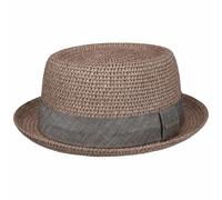 Stetson Strohhut Pork Pie Robstown Toyo - Sonnenhut Damen/Herren - Strandhut - Hut aus Toyo-Stroh mit Sonnenschutz 40 - Fedora Frühjahr/Sommer - Sonnenhut Altrosa M (56-57 cm)