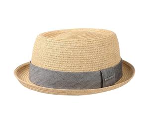 Stetson Robstown Toyo Pork Pie Strohhut meliert UV Schutz 40 Damen Herren Frühling Sommer