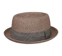 Stetson Robstown Toyo Pork Pie Strohhut meliert UV Schutz 40 Damen Herren Frühling Sommer Altrosa XL (60-61 cm)