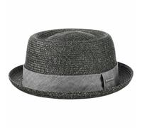 Stetson Pork Pie Strohhut Robstown Toyo - UV-Schutz 40, Anthrazit - XXL (62-63 cm)