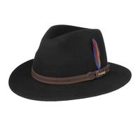 Stetson Roverton Traveller Wollhut Einfarbiger Vielseitiger Filzhut Made in EU Damen Herren Ganzjährig schwarz L (58-59 cm)