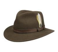 Stetson Rutherford VitaFelt Hut Herren - Filzhut Made in USA - Herrenhut Wasserabweisend - Traveller Packable - Garniturband aus Leder - Jagdhut Sommer/Winter dunkeloliv L (58-59 cm)