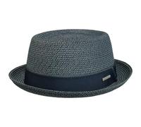 Stetson Ruviano Pork Pie Strohhut - Melierter Hut - Trendiger Sommerlook - UV Schutz 40+ für Damen und Herren - Frühjahr/Sommer dunkelblau M (56-57 cm)