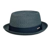 Stetson Ruviano Pork Pie Strohhut - Melierter Hut - Trendiger Sommerlook - UV Schutz 40+ für Damen und Herren - Frühjahr/Sommer dunkelblau XXL (62-63 cm)