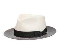 Stetson Salcova Fedora Panamahut Strohhut Eleganter Hut mit UV-Schutz Made in Ecuador Herren Frühjahr Sommer grau-meliert L (58-59 cm)