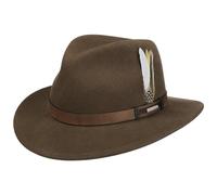 Stetson Sardis Westernhut Damen/Herren - Made in USA Ledergarnitur Hüte Jägerhut mit Lederband Frühling-Sommer Herbst-Winter - XXL (62-63 cm) hellbraun