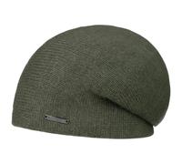 Stetson Shirley Kaschmir Strickmütze - Unifarbene Mütze aus Kaschmirwolle - Oversize-Baske für Damen und Herren - Luxuriöse Wintermütze - Herbst/Winter oliv One Size