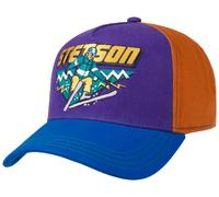 Stetson Ski Trucker Colour Block Cap Basecap Baseballcap Baumwollcap Herren - Snapback, mit Schirm, Schirm Winter Herbst-Winter - One Size blau-orange
