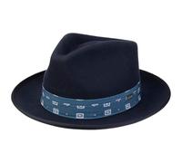 Stetson Smithfield Fedora Wollhut Einfarbiger Filzhut mit Stoffgarniturband Wasserabweisend Packable Herbst Winter dunkelblau L (58-59 cm)
