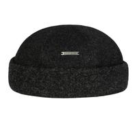 Stetson Sparr Melange Dockermütze Herren Dockercap mit Fleecefutter Wollmütze mit Kaschmir Herbst Winter anthrazit XXL (62-63 cm)