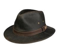 Stetson Sri Lanka Traveller Stoffhut Sonnenhut Travellerhut Baumwollhut Sonnenschutz-Hut Herren - mit Lederband, Lederband Frühling-Sommer Herbst-Winter - XXL (62-63 cm) dunkelbraun
