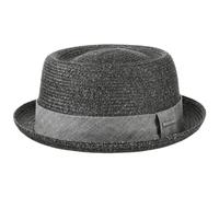 Stetson H-Stroh-Modisch Pork Pie Toyo Schwarz gemustert, 57/M