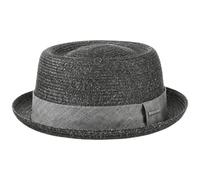 Stetson H-Stroh-Modisch Pork Pie Toyo Schwarz gemustert, 61/XL
