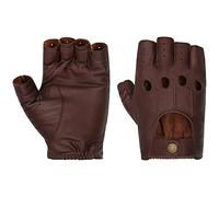 Stetson Summer Oily Goat Nappa Handschuhe - Fingerlose Handwärmer - Elegante Lederhandschuhe mit Druckknopf - Herren - Frühjahr/Sommer braun 9 1/2 HS