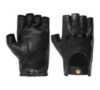 Stetson Summer Oily Goat Nappa Handschuhe - Fingerlose Handwärmer - Elegante Lederhandschuhe mit Druckknopf - Herren - Frühjahr/Sommer schwarz 8 1/2 HS