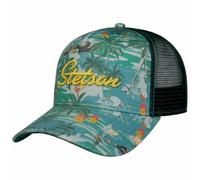 Stetson Trucker Cap Surf Island – Herren Sommer 100% Baumwolle grün-blau One Size
