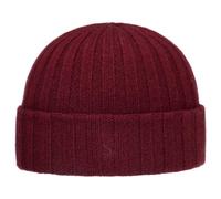 Stetson Surth Kaschmir Wintermütze - hochwertige Wollmütze Damen/Herren - Strickmütze aus 100% Kaschmirwolle - Einheitsgröße 55-60 cm - unifarbene Umschlagmütze Herbst/Winter Bordeaux One Size