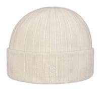 Stetson Surth Kaschmir Wintermütze - hochwertige Wollmütze Damen/Herren - Strickmütze aus 100% Kaschmirwolle - Einheitsgröße 55-60 cm - unifarbene Umschlagmütze Herbst/Winter cremeweiß One Size