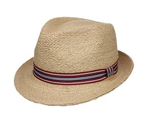 Stetson Terlaco Trilby Raffiahut Naturfarbener Hut 100% Stroh UV-Schutz 40 Damen Herren Frühjahr Sommer Natur M (56-57 cm)