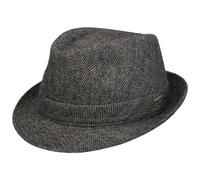 Stetson Teton Trilby Herringbone Wollhut Made in Italy Unisex Herbst Winter Dunkelbraun 56 cm