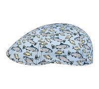 Stetson Texas Allover Fish Flatcap Schiebermütze UV-Schutz 40 Herren Frühling Sommer blau S (54-55 cm)