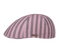 Stetson Texas Bold Flatcap Schiebermütze Leinen Made in EU Unisex Sommer grau-pink L (58-59 cm)
