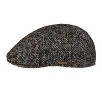 Stetson Texas Colour Dots Flatcap Made in EU Herren Herbst Winter schwarz L (58-59 cm)